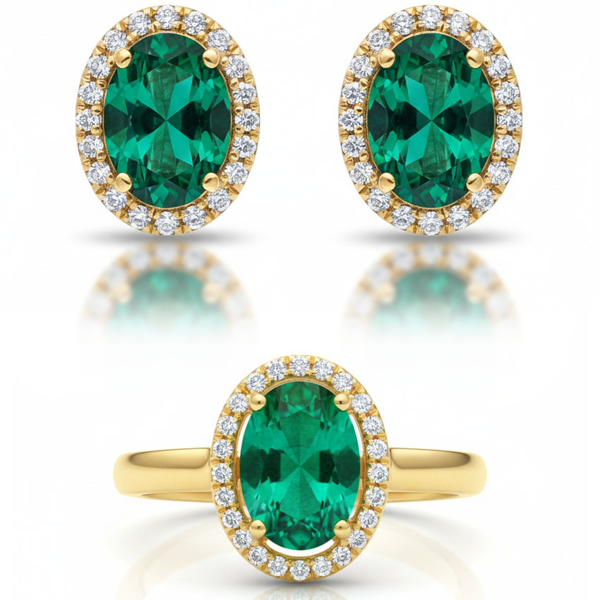 __ext__/PENDIENTES ORO 18KL PIEDRA VERDE + CIRCONITAS