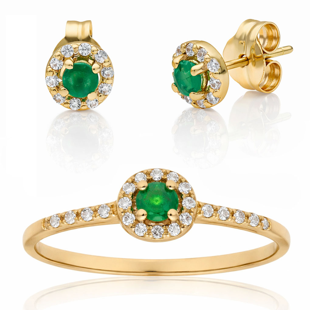 __ext__/PENDIENTES ORO 18KL ESMERALDAS FINAS + CIRCONITAS