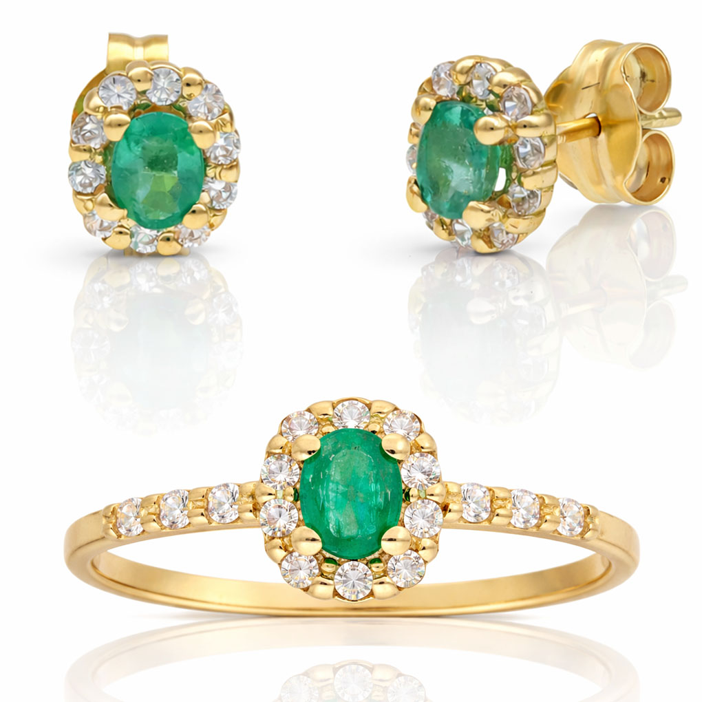 __ext__/PENDIENTES ORO 18KL ESMERALDAS FINAS + CIRCONITAS