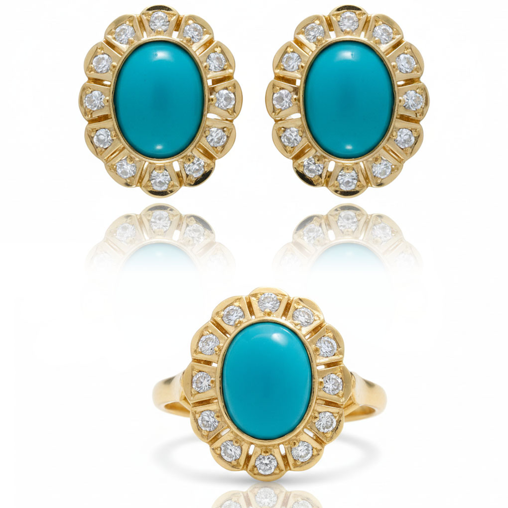 __ext__/PENDIENTES ORO 18KL TURQUESAS SINTETICAS + CIRCONITAS
