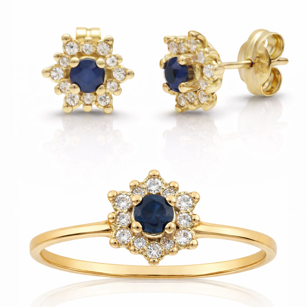 __ext__/PENDIENTES ORO 18KL ZAFIROS FINOS + CIRCONITAS