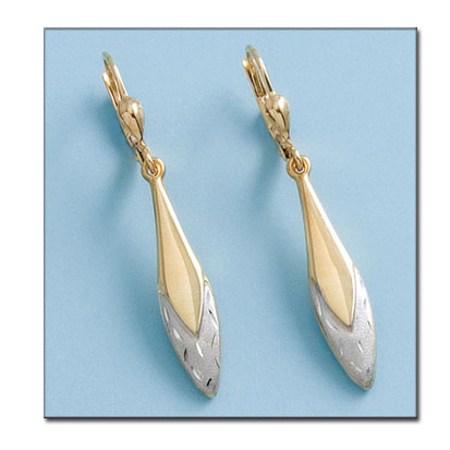 PENDIENTES EN ORO DE 18KL BICOLOR