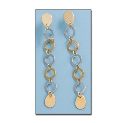 PENDIENTES EN ORO DE 18KL BICOLOR