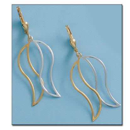 PENDIENTES EN ORO DE 18KL BICOLOR