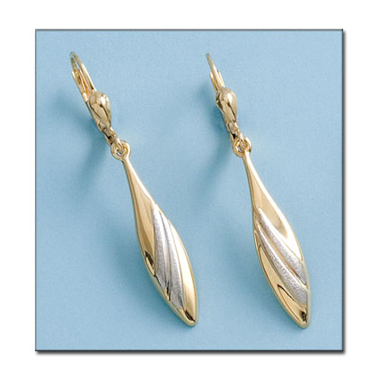 PENDIENTES EN ORO DE 18KL BICOLOR