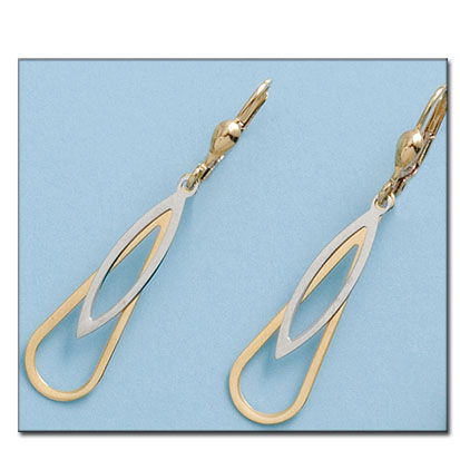 PENDIENTES EN ORO DE 18KL BICOLOR