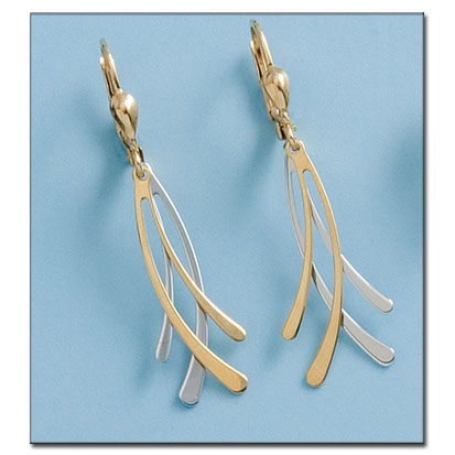 PENDIENTES EN ORO DE 18KL BICOLOR
