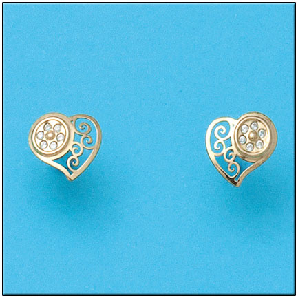 PENDIENTES EN ORO DE 18KL CORAZON 