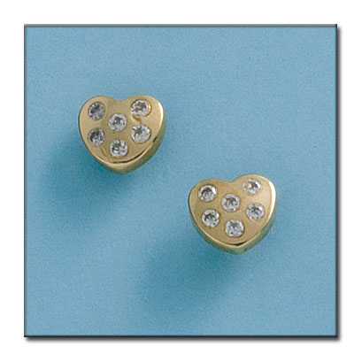 PENDIENTES EN ORO DE 18KL CORAZONES