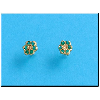 PENDIENTES EN ORO DE 18KL CRISOPAL VERDE