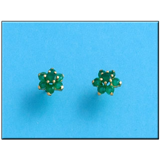 PENDIENTES EN ORO DE 18KL CRISOPAL VERDE