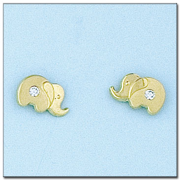 PENDIENTES EN ORO DE 18KL ELEFANTE 