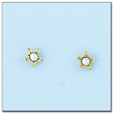 PENDIENTES EN ORO DE 18KL FLOR