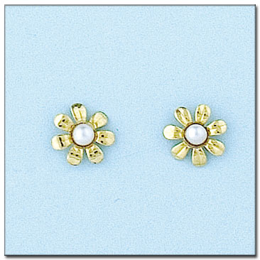 PENDIENTES EN ORO DE 18KL FLOR