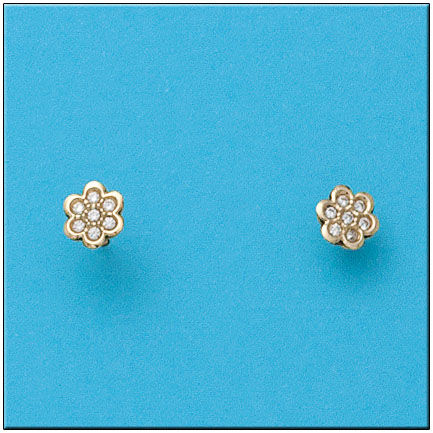 PENDIENTES EN ORO DE 18KL FLOR