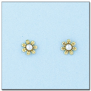 PENDIENTES EN ORO DE 18KL FLOR