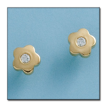 PENDIENTES EN ORO DE 18KL FLOR