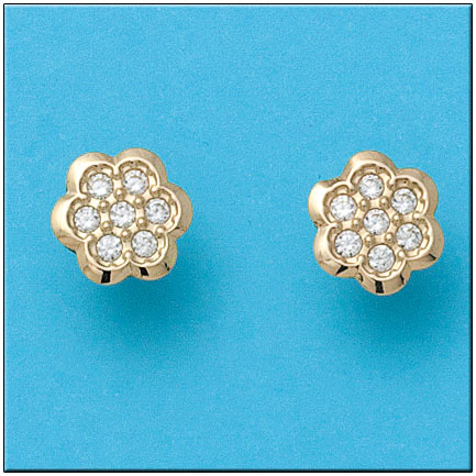 PENDIENTES EN ORO DE 18KL FLOR 