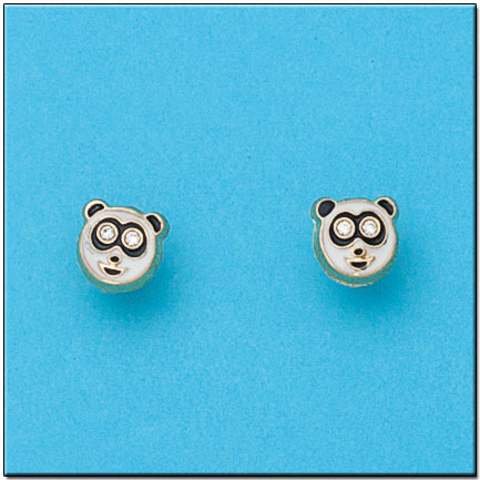 PENDIENTES EN ORO DE 18KL OSO PANDA 