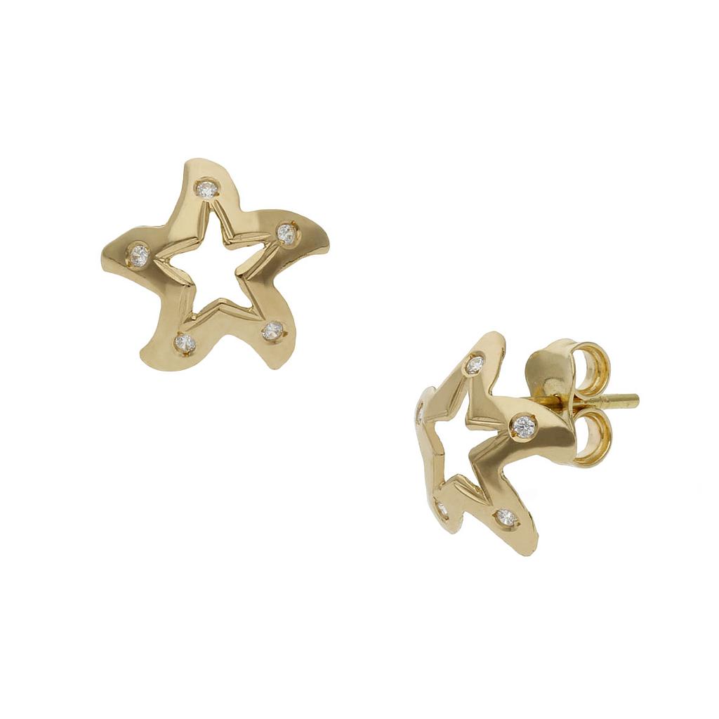 PENDIENTES ESTRELLAS MAR ORO 18KL - 10x10MM