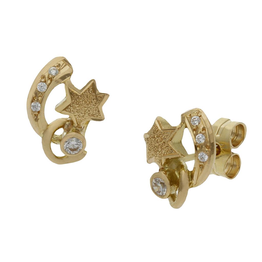 PENDIENTES ESTRELLAS ORO 18KL - 7x10MM