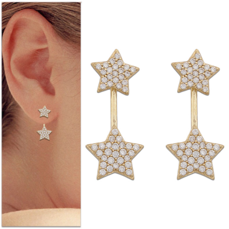 PENDIENTES ESTRELLAS ORO 18KL CIRCONITAS