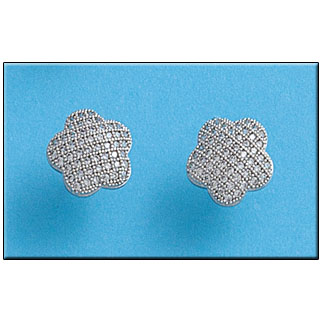 PENDIENTES FLOR CIRCONITAS PLATA 925MM