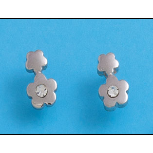 PENDIENTES FLOR CIRCONITAS PLATA 925MM 