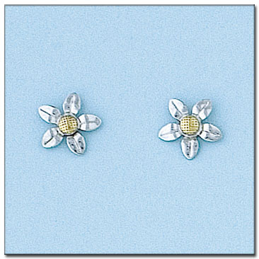 PENDIENTES FLOR EN ORO DE 18KL