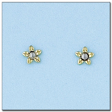 PENDIENTES FLOR EN ORO DE 18KL