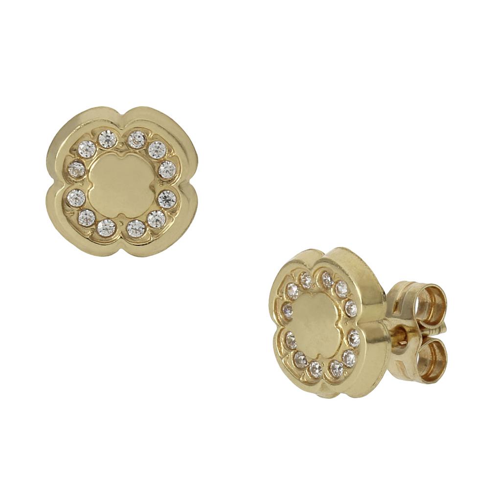 PENDIENTES FLOR ORO 18KL - 8MM