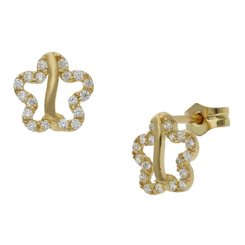 PENDIENTES FLORES ORO 18KL CIRCONITAS