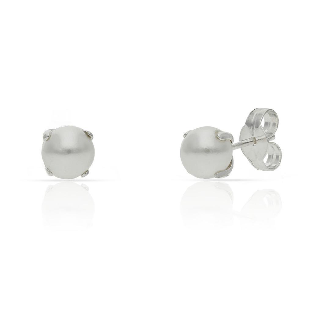 PENDIENTES GARRAS + PERLAS PLATA 925MM - 4MM (copia)