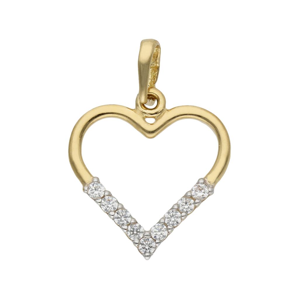 COLGANTE ORO 18KL CORAZON CIRCONITAS