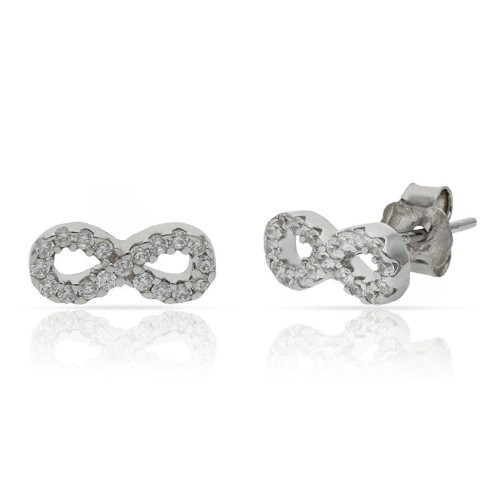 PENDIENTES INFINITO CIRCONITAS PLATA 925MM - 5x12MM