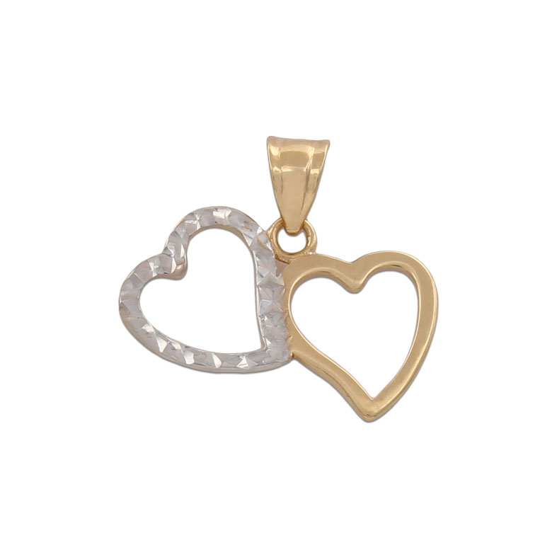 COLGANTE ORO 18KL CORAZON DOBLE