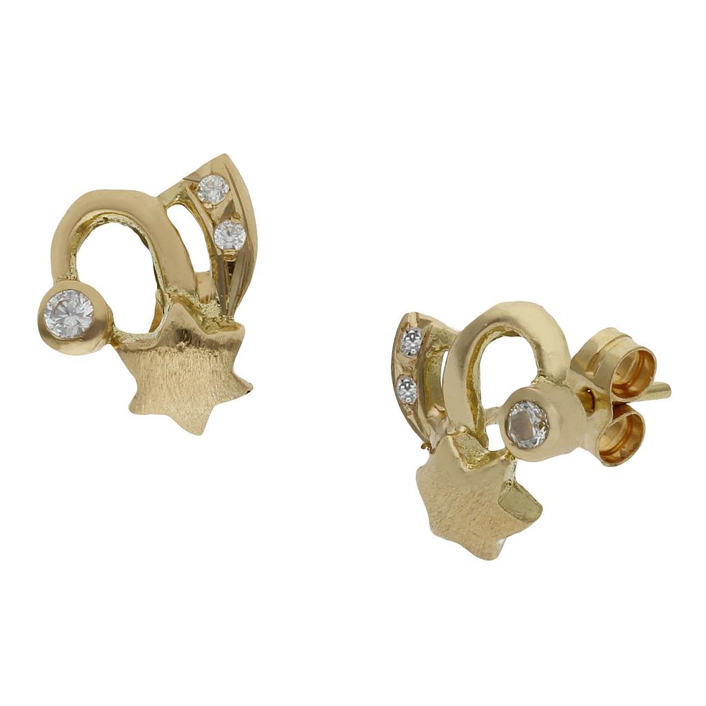 PENDIENTES ORO 18KL  ESTRELLAS - 9x10MM