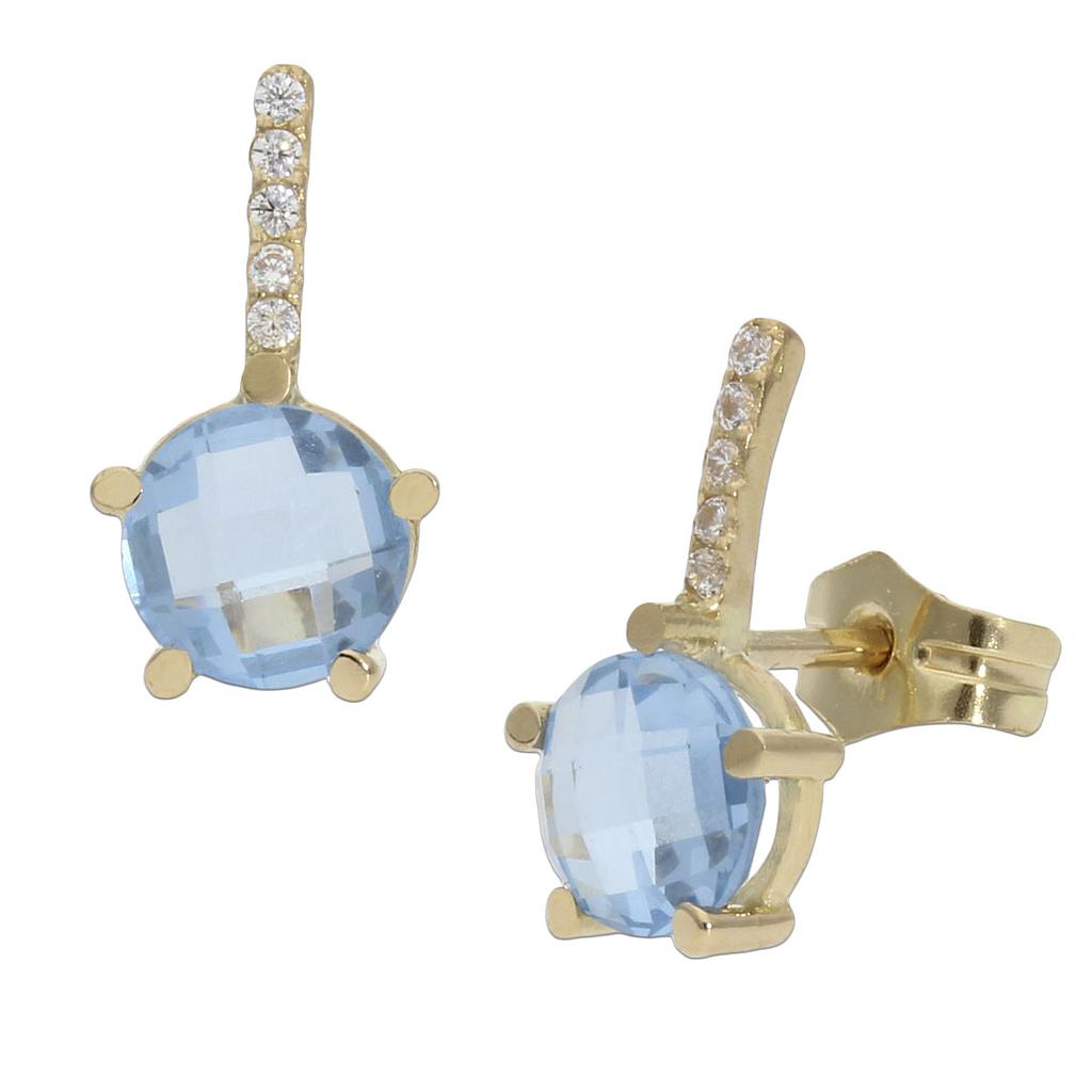 PENDIENTES ORO 18KL AZUL