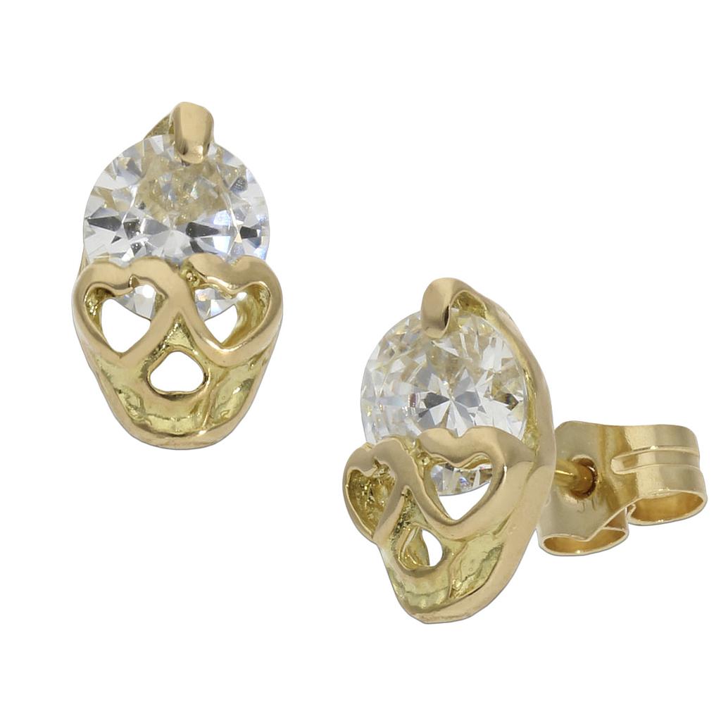 PENDIENTES ORO 18KL CALAVERA CIRCONITAS