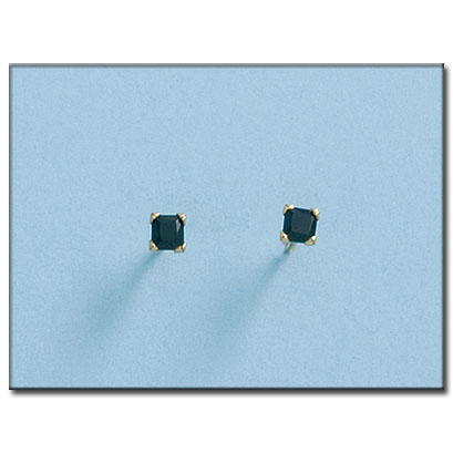 PENDIENTES ORO 18KL CIRCONITA NEGRA 3X3