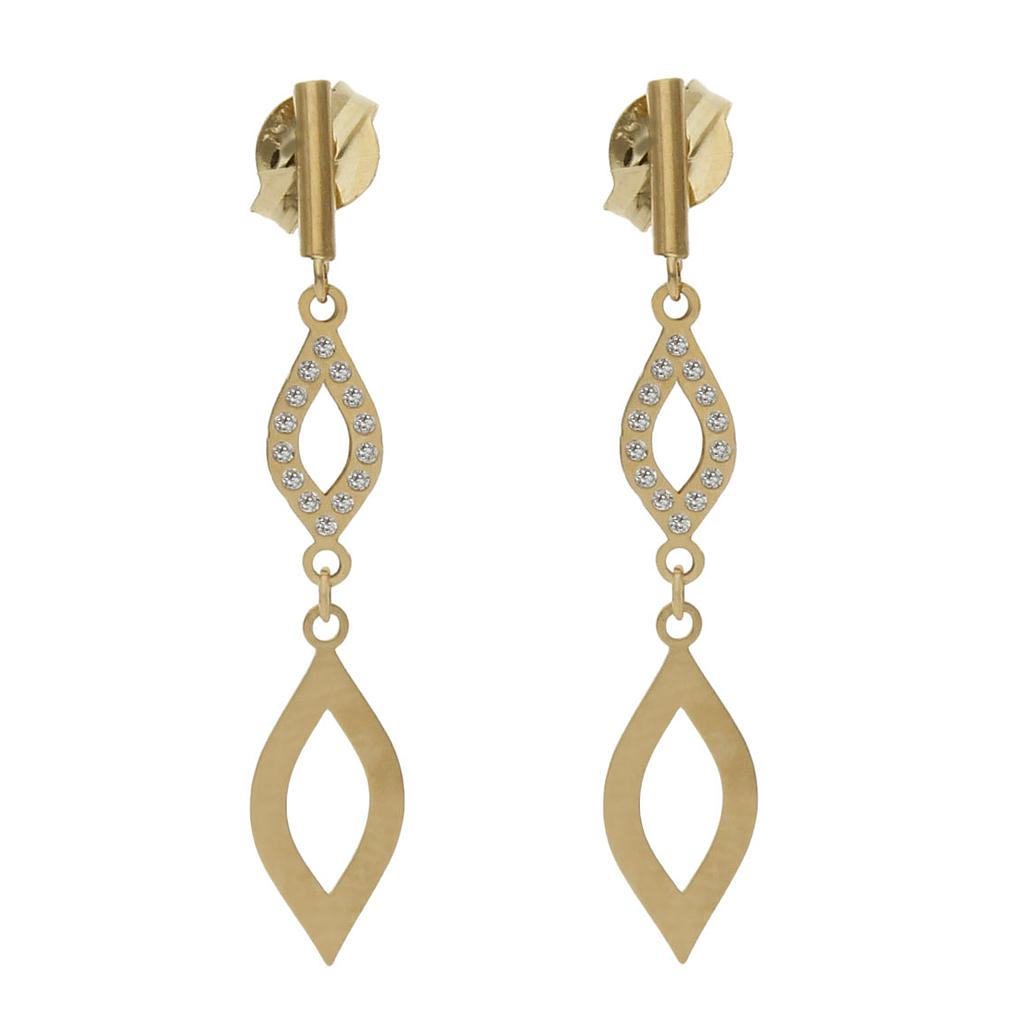 PENDIENTES ORO 18KL CIRCONITAS - 5x30MM