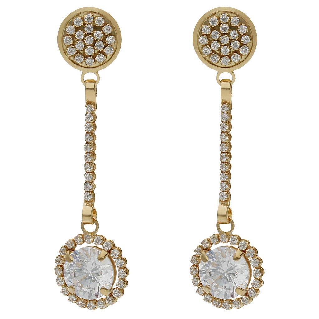 PENDIENTES ORO 18KL CIRCONITAS - 9x35MM