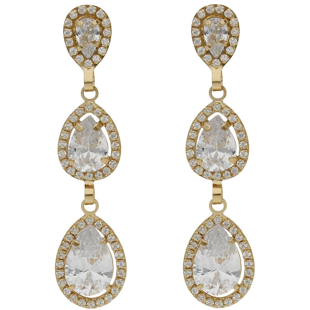 PENDIENTES ORO 18KL CIRCONITAS - 9x39MM