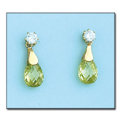 PENDIENTES ORO 18KL CIRCONITAS PERIDOT