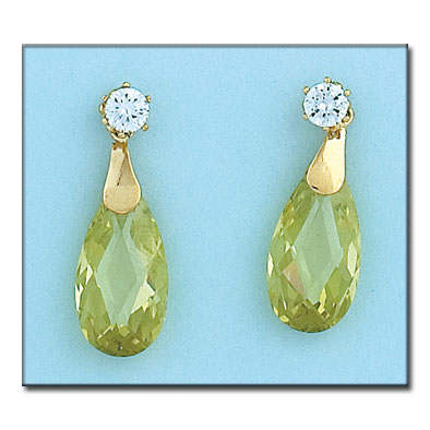 PENDIENTES ORO 18KL CIRCONITAS PERIDOT