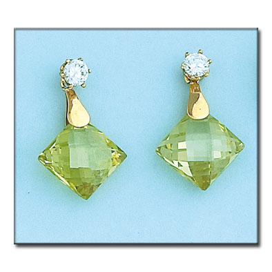 PENDIENTES ORO 18KL CIRCONITAS PERIDOT