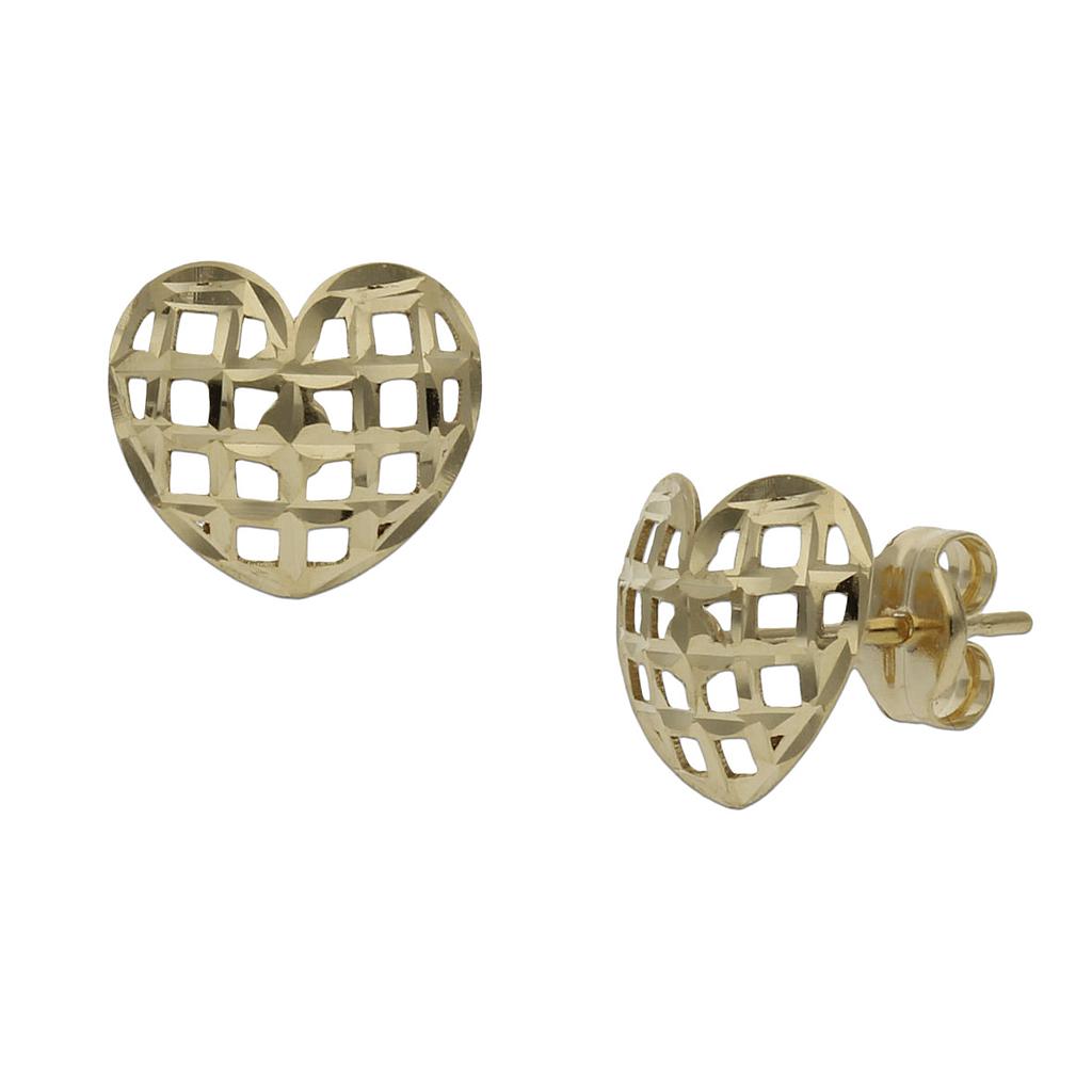 PENDIENTES ORO 18KL CORAZON - 9MM