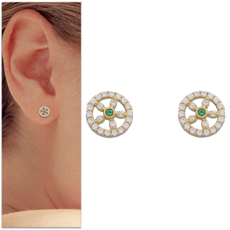 PENDIENTES ORO 18KL CRISOPAL VERDE