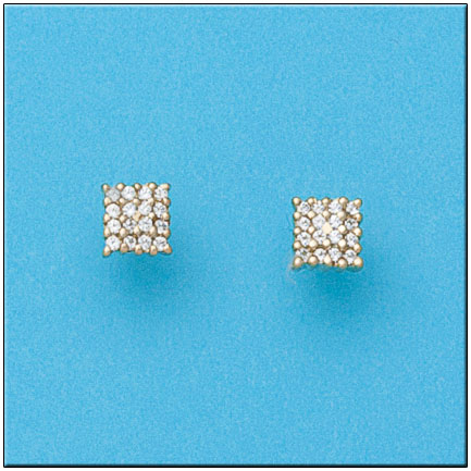 PENDIENTES ORO 18KL CUADRADOS - 6X6