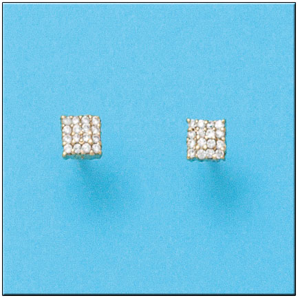 PENDIENTES ORO 18KL CUADRADOS CIRCONITAS